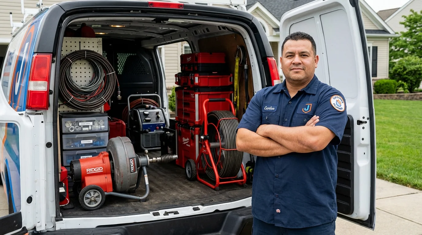 Professional drain cleaning equipment and Johns Plumbing LLC plumber in Pinch