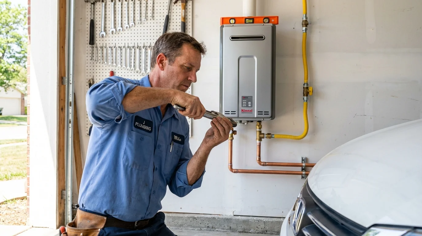 Tankless water heater installation by a Johns Plumbing LLC plumber in Pinch